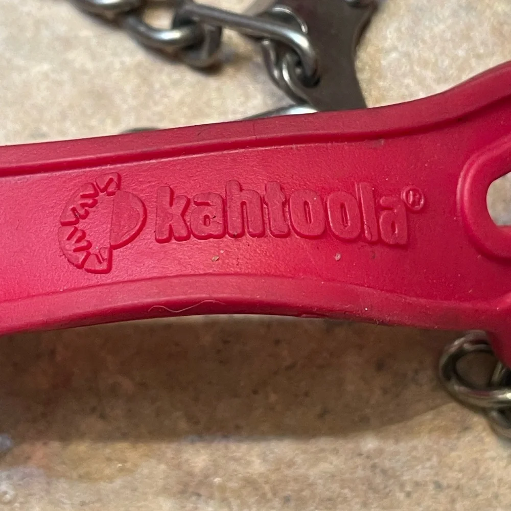 Kahtoola Red Traction Cleats microspikes size large new with pouch - Picture 3 of 7